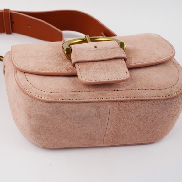 New J.CREW Crossbody Buckle Bag in Italian Suede in Blush Pink - Picture 8 of 9